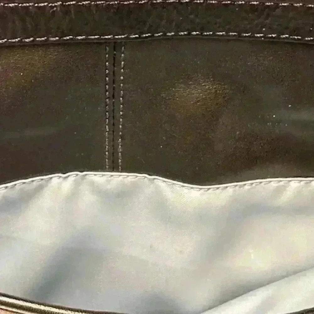 Coach Gallery East West Leather Tote Shoulder Bag Black